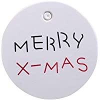 doitsa 100pcs blanco redonda etiquetas de papel Kraft etiquetas de Navidad Etiquetas para regalo- equipaje- boda- tienda…